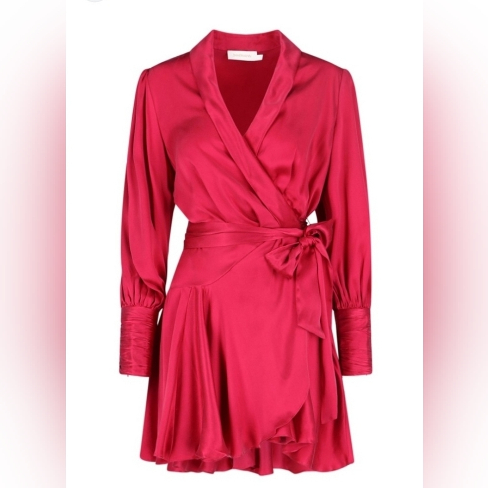 Zimmermann Hot Pink Silk Wrap Dress Size 3